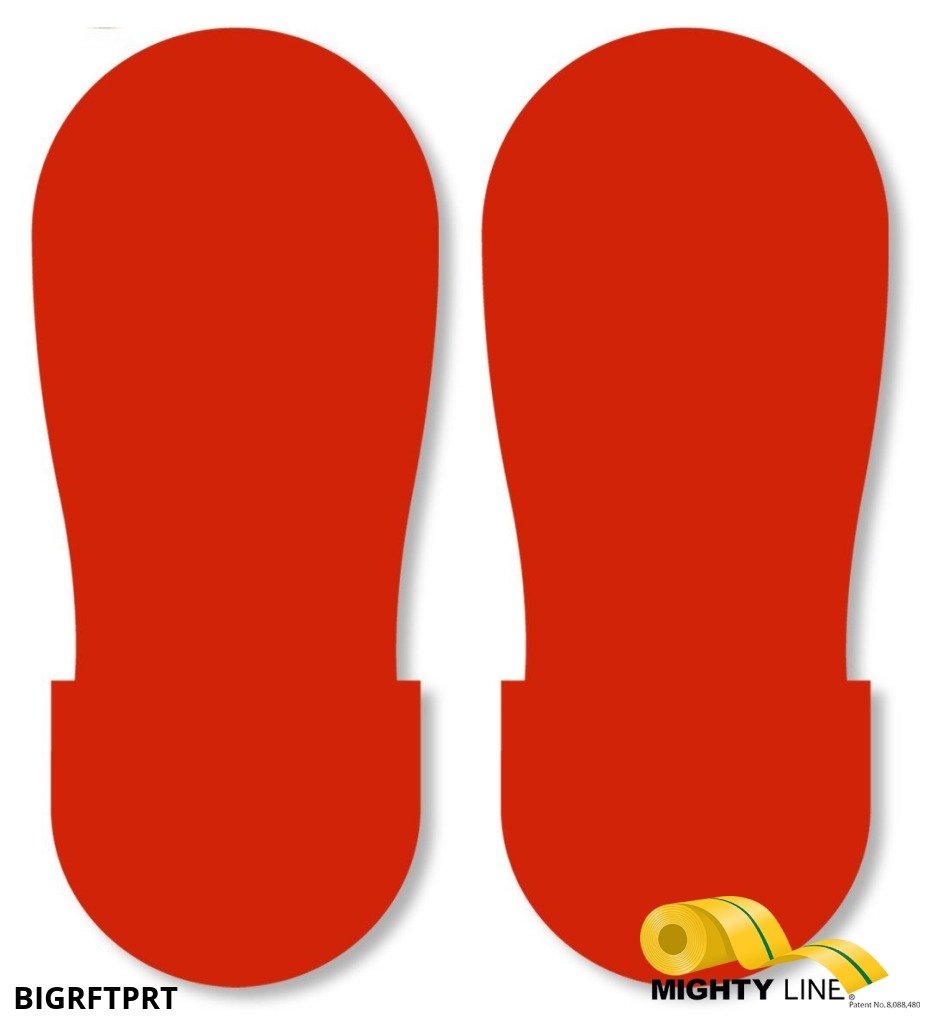 Mighty Line RED Footprint - Pack of 50 - 12 Inch x 5 Inch