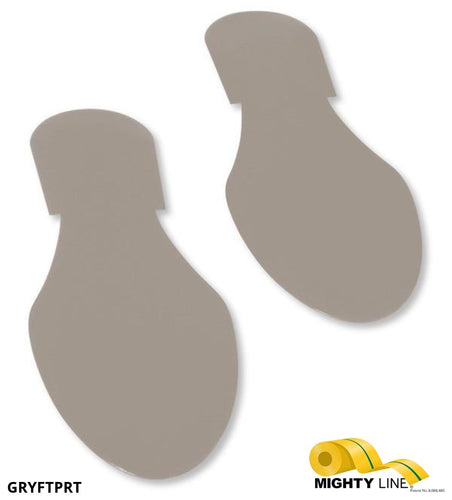 Mighty Line GRAY Footprint - Pack of 50 - 9.5 Inch x 3.5 Inch