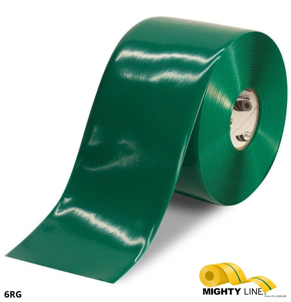 Green Floor Tape – 100’ Roll – 6 Inch Wide
