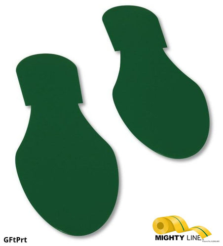 Mighty Line GREEN Footprint - Pack of 50 - 9.5 Inch x 3.5 Inch