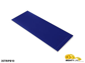 3 Inch Wide Mighty Line BLUE Segments - Floor Marking - 10" Long Strips - Box of 100