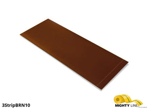 3 Inch Wide Mighty Line BROWN Segments - Floor Marking - 10" Long Strips - Box of 100