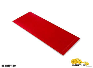 4 Inch Wide Mighty Line RED Segments - Floor Marking - 10" Long Strips - Box of 100