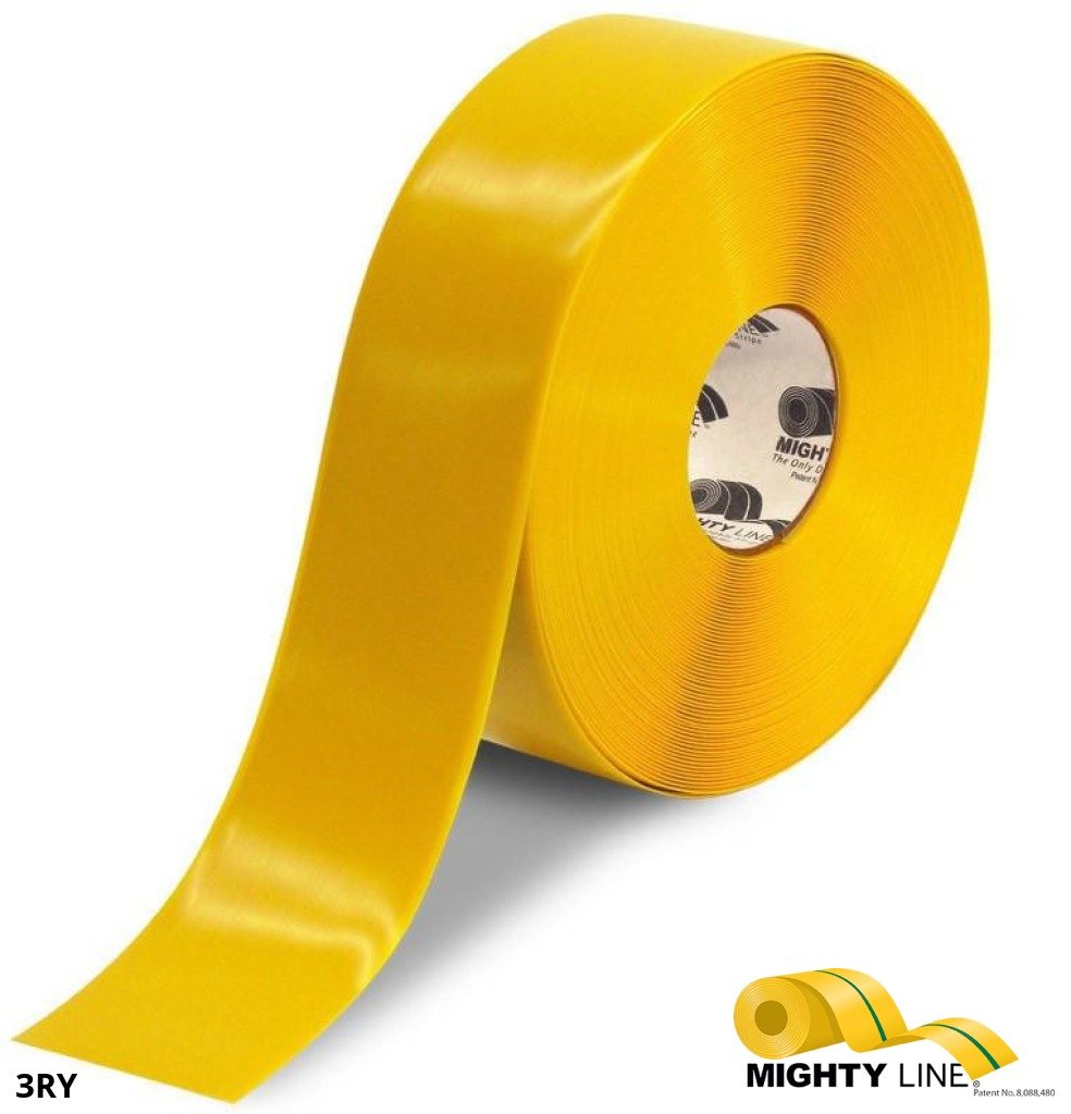 Yellow Floor Tape from FloorMarkingTape.com – 100’ Roll – 3 Inch Wide